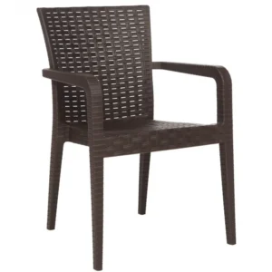 mobiliario-contract-sillon jazmin apilable polipropileno marron chocolate